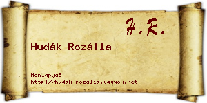 Hudák Rozália névjegykártya